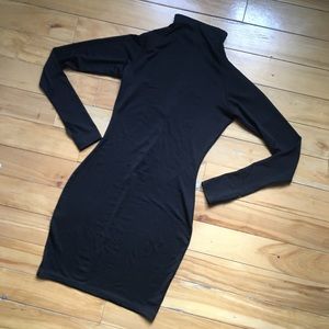 black turtleneck dress